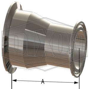 DIXON T3114MP150100PL Concentric Reducer, 1-1/2 x 1 Inch Dia., 316L Stainless Steel | BX7UUM