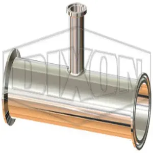 DIXON T7RMP-150050PL Tee, 1-1/2 x 1/2 Inch Dia., 316L Stainless Steel | BX7VMA