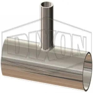 DIXON T7RWWW-250100PM Tee, 2-1/2 x 1 Inch Dia., 316L Stainless Steel | BX7VWR