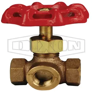 DIXON TWGV25 Three Way Gauge Valve, NPT Female Thread, 1/4 Inch Female Thread Size, Brass | BX7WRF