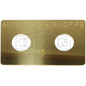 DIXON WP2H-ASSP-P Wall Plate, Auto-Sprinkler/Standpipe Branding, Polished Finish, Brass | BX7XQD