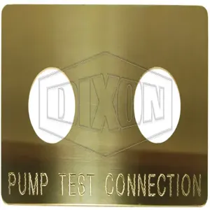 DIXON WP2H-PT-P Wall Plate, Pump Test Branding, Polished Finish, Brass | BX7XQF