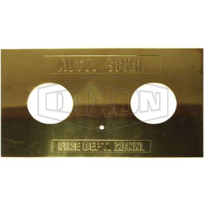 DIXON WP2HAS-P Wall Plate, Auto-Sprinkler Branding, Polished Finish, Brass | BX7XPY