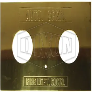 DIXON WP2HAS-P Wall Plate, Auto-Sprinkler Branding, Polished Finish, Brass | BX7XPY