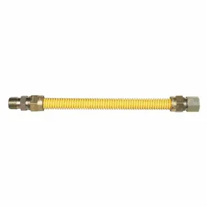 DORMONT 20C-3132-24 Gas Connector, 3/8 Inch Hose Inside Dia, 24 Inch Hose Length, 85000 BTU Capacity, Yellow | CP3TYX 56HH50