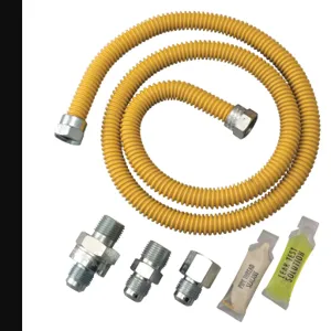 DORMONT 20C-3231V4KIT-TS-36B Connector, 3/8 Inch Inner Dia., 1/2 Inch x 1/2 x 1/2 Inch Size, 36 Inch Length, SS | BQ9RKV 0222524