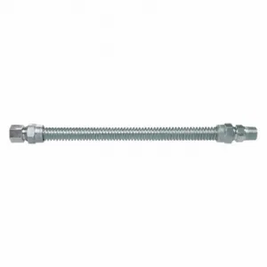 DORMONT 30-3132-48 Gas Connector, 1/2 Inch Hose Inside Dia, 4 ft Hose Length, 106000 BTU Capacity, Silver | CP3TYT 56HH57