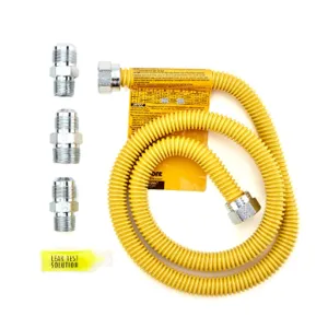 DORMONT 30C-3131KIT-48BX Gas Connector Kit, 5/8 Inch Outer Dia., 48 Inch Length, Yellow Coated | BQ8YNB 0240900