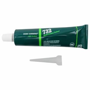 DOW CORNING 3138356 Silicone Sealant, 732, Clear, 3 Oz, Tube, 501% Or More Elongation Range | CP3UDQ 53DC08