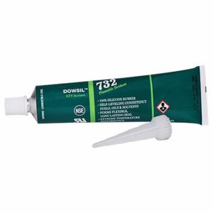 DOW CORNING 3138348 Silicone Sealant, 732, Clear, 4 Oz, Tube, 501% Or More Elongation Range | CP3UDR 53DC11