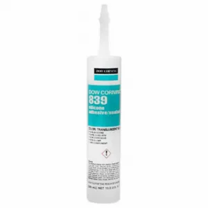 DOW CORNING 3138496 Silicone Adhesive Sealant, 839, Translucent Blue, 10 Oz, Cartridge | CP3UAT 53DC45