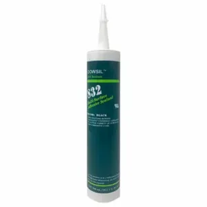 DOW CORNING 99180523 Silicone Sealant, 832, Black, 10 Oz, Cartridge, 301% To 500% Elongation Range | CP3UBP 53DC76