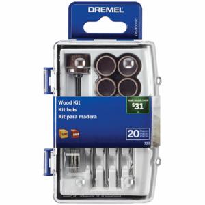 DREMEL 733-01 Rotationswerkzeug-Zubehörset, Holzbearbeitungs-Rotationszubehör-Mikro-Kit, 20 Stück | CP3UGT 794A84