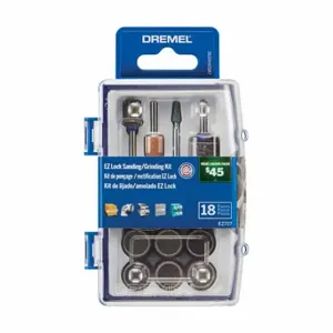 DREMEL EZ727-01 Rotary Tool Accessory Kit, Rotary Accessory Kit, 18 PK, Case Included | CP3UGQ 794A88