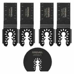 DREMEL MM392U Oscillating Tool Blade Set, 5 Blades, Bi-Metal Blade/Drywall Blade/Wood Blade, Metal/Wood | CP3UHA 794AC2