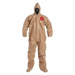 DUPONT C3122TTN7X000600 Hooded Chemical Resistant Coveralls, Tychem 5000, Light Duty, Taped Seam, Tan, 7XL | CP3WQB 29ER39