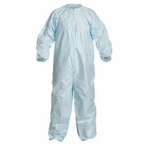 DUPONT CC252BBU2X00250S Collared Disposable Coverall, Tyvek Micro-Clean 2-1-2, Light Duty, Bound Seam, 2XL | CP3VRG 29ET64