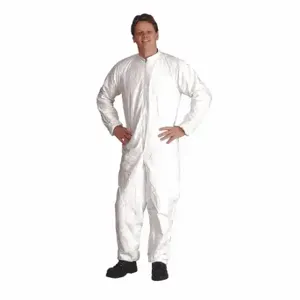 DUPONT IC182BWHXL002500 Collared Disposable Coverall, Light Duty, Bound Seam, Bulk, XL, 25 Pack | CP3VPP 25RP53