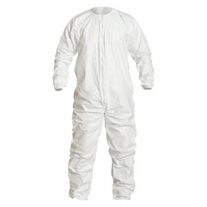 DUPONT IC253BWHLG00250S Coveralls, Light Duty, Bound Seam, Individually Packaged, L, 25 PK | CP3VZP 24AF33