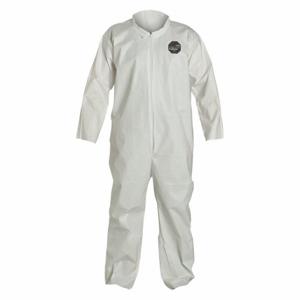 DUPONT NG120SWH2X002500 Collared Disposable Coverall, Microporous Film Laminate, Heavy Duty, Serged Seam, White | CP3VRJ 6LY48