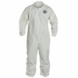 DUPONT NG125SWHXL002500 Collared Disposable Coverall, Microporous Film Laminate, Heavy Duty, Serged Seam, White | CP3VLK 6LY53