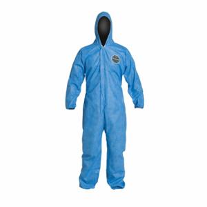DUPONT PB127SBUMD002500 Hooded Disposable Coveralls, SMS, Light Duty, Serged Seam, Blue, Dupont ProShield 10, M | CP3WXE 40L041