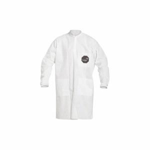 DUPONT PB219SWHLG003000 Disposable Lab Coat, Knit Collar, Knit Cuff, Sms, White, L, Dupont Proshield 10, 30 PK | CP3VFH 485D60