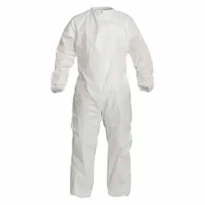 DUPONT PC143SWH4X00250B Coveralls, Light Duty, Serged Seam, Bulk, 4Xl, 25 PK | CP3WAF 24AF91