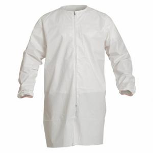 DUPONT PC271SWH3X00300B Cleanroom Frock, Bound Collar, Elastic Cuff, Microporous Film Laminate, 3XL, 30 Pack | CP3VYG 24AF96
