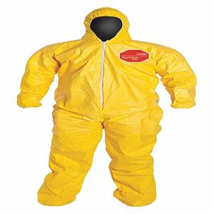 DUPONT QC122SYLLG001200 Hooded Chemical Resistant Coverall, L Size, Pack Of 12 | CH6RGC 4LUD9