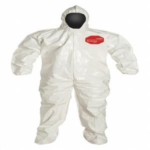 DUPONT SL122BWH2X001200 Hooded Chemical Resistant Coverall, 2Xl Size, Pack Of 12 | CH6RML 4LUJ5