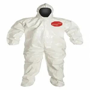 DUPONT SL122BWHMD001200 Hooded Chemical Resistant Coverall, M Size, Pack Of 12 | CH6RMN 4LUJ2