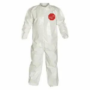 DUPONT SL125BWH2X001200 Coveralls, Light Duty, Bound Seam, White, 2Xl, 12 PK | CP3WPB 24AG30