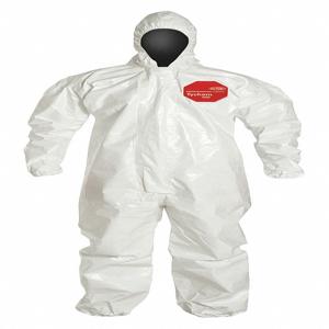 DUPONT SL127TWHLG000600 Hooded Chemical Resistant Coverall, L Size, Pack Of 6 | CH6RMQ 4LUH6