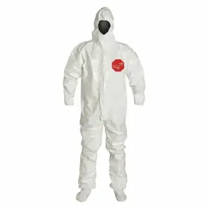 DUPONT SL128TWH4X000600 Coveralls, Light Duty, Taped Seam, White, 4Xl, 6 PK | CP3WBD 24AG45