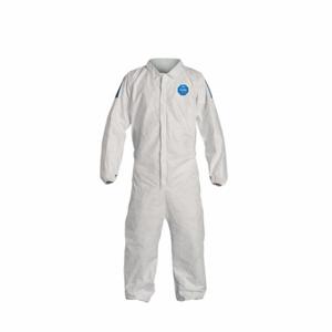 DUPONT TD125SWBLG0025CM Collared Disposable Coverall, Light Duty, Serged Seam, White, L, 25 Pack | CP3VKY 30F344
