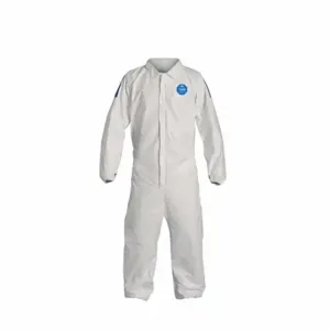 DUPONT TD125SWB2X0025CM Collared Disposable Coverall, Light Duty, Serged Seam, White, 2XL, 25 Pack | CP3VJP 30F341