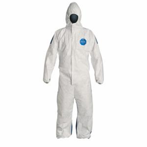 DUPONT TD127SWBMD0025CM Hooded Disposable Coveralls, Tyvek 400, Light Duty, Serged Seam, White | CP3WYH 30F338