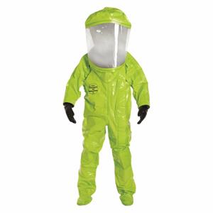DUPONT TK554TLY4X000100 Encapsulated Suit, Tychem 10000, Front, Taped Seam, Yellow, 4Xl | CP3WTB 29EX60