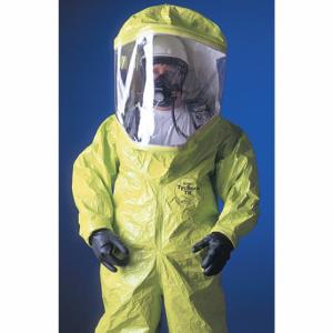 DUPONT TK555TLY4X000100 Encapsulated Suit, Tychem 10000, Rear, Taped Seam, Yellow, 4Xl | CP3WTR 29EX82