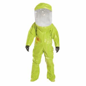 DUPONT TK586SLYLG000100 Encapsulated Training Suit, Tychem 10000, Front, Serged Seam, Yellow | CP3WVH 29EX95