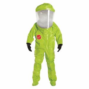 DUPONT TK612TLYMD000100 Encapsulated Suit, Tychem 10000, Front, Taped Seam, Yellow, M, A, Fully Encapsulated Suit | CP3WUR 2RKU5