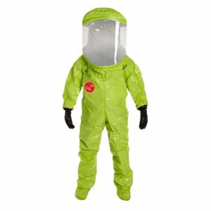 DUPONT TK613TLYMD000100 Encapsulated Suit, Tychem 10000, Rear, Taped Seam, Yellow | CP3WTL 2RKV1