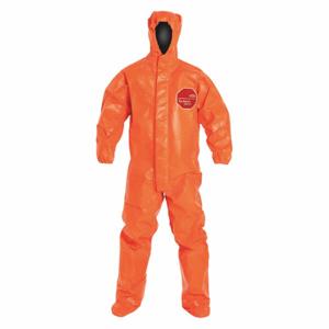 DUPONT TP199TOR3X000200 Hooded Chemical Resistant Coveralls, Tychem 6000, Light Duty, Taped Seam, Orange, 3XL | CP3WJG 4LUK8