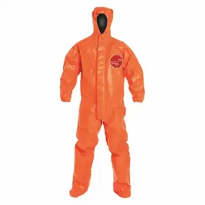 DUPONT TP199TOR2X0002BN Hooded Chemical Resistant Coveralls, Tychem 6000 FR, Taped Seam, Orange, 2XL, Dupont | CP3WHD 38E402