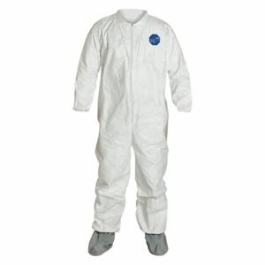 DUPONT TY121SWHLG0025NS Coveralls, Light Duty, Serged Seam, White, L, 25 PK | CP3WAT 24AG74