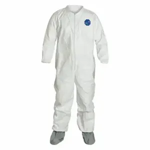 DUPONT TY121SWH5X0025NS Coveralls, Light Duty, Serged Seam, White, 25 PK | CP3WAM 24AG73