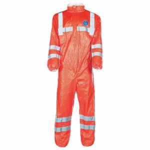 DUPONT TY125SHVLG0025XC Collared Disposable Coverall, Light Duty, Serged Seam, High-Visibility Orange | CP3VJL 55GX71