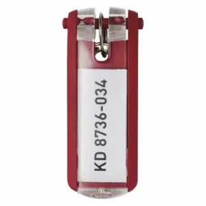 DURABLE 195703 Key Tags, Open/Close, 6 Key Capacity, Key Ring, 1/4 Inch Size Dp, Unfinished, Plastic | CP3XKJ 461N51