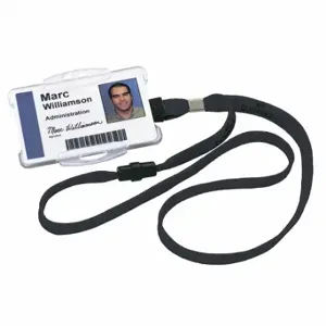 DURABLE 811901 Lanyard, Safety Release, Blank, Black, Blank, Textile, 17 Inch Length, 3/8 Inch Width | CP3XJY 461N68